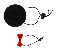 JOINPAYA 2pcs Comfortable Polyester Pet Hat and Bow Tie Set for Small Animals Including Hedgehogs and Guinea Pigs, Three-dimensional Design in Black, for Daily Walks and Parties