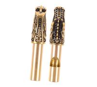 JOINPAYA 2pcs Copper Survival Whistles Loud Emergency Whistle Keyring Pendant for Camping Outdoor Hiking with Vintage Eagle and Dragon Head Design Portable Safety