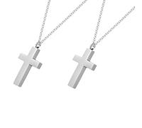 JOINPAYA 2Pcs Cross Urn Pendant Necklace for Ashes - Silver Cremation Memorial Jewelry with Compact Keepsake Locket - Unisex Cross Memorial Necklace for Funeral Ashes