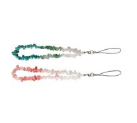 JOINPAYA 2pcs Crystal Phone Chains Anti-skid Delicate Phone Charms Wearable on Wrist Decorative Lanyards Suitable for Cameras and Mobile