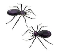 JOINPAYA 2PCS Crystal Rhinestone Spider Brooch Set Halloween Spider Lapel Pin Jewelry Badge for Women Bling Brooch Decoration Accessories for Suit Hat Bag Skirt