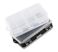 JOINPAYA 2pcs Double-sided Storage Box Plastic Storage Containers 10 Grids Dividers Hanging Ring Design Multi-purpose Simple Style for Desktop Decoration