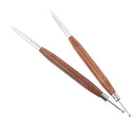 JOINPAYA 2pcs Dual Ended Nail Art Design Pen Precision Tip Versatile Application Wooden and Metal Handle Home Nail Art Japanese Craftsmanship