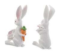 JOINPAYA 2pcs Easter Bunny Tabletop Decorations Resin Mother and Rabbit Figurines for Home Decor and Office Space-saving Display Cute Artistic Resin Bunny Statues