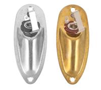 JOINPAYA 2pcs Electric Guitar Output and Input Jack Socket Plate, Boat-shaped Guitar Hardware Parts in Gold and Silver, Replacement Connector for Musical Instrument Repair and Workshop Use