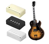 JOINPAYA 2PCS Electric Guitar Pickup Cover Set Gold 6-Hole Metal Double Coil Accessories