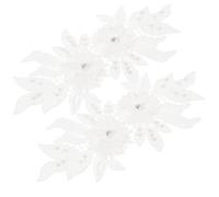 JOINPAYA 2pcs Embroidered 3D Floral Lace Collar Appliques with Hollow Imitation Pearl Design, Decorative DIY Coat Patches for Sewing Crafts and Garment Embellishment