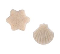 JOINPAYA 2pcs Face Cleansing Sponge Set Walnut Powder Exfoliating and Biodegradable Plant Fiber, Hexagon and Shell Shapes for Gentle Facial Makeup Removal and Skin Care