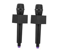 JOINPAYA 2Pcs Fake Microphone Props for Pretend Play Lightweight Karaoke Models with Square Labels for Stage Performance and Party Decorations