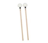 JOINPAYA 2pcs Felt Timpani Drum Mallets with White Wool Heads and Black Wood Handles, Snare Drum Percussion Accessory for Band and Orchestra Use