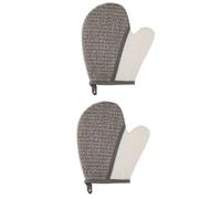 JOINPAYA 2pcs Flax Linen Exfoliating Bath Gloves Dual-side Body Scrubbing Gloves for Shower and Back Wash, Household Back Bathing Accessories with Textured Grip, Suitable for Dead Skin