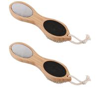 JOINPAYA 2pcs Foot File Hard Skin Remover Double-Sided Design Grinding Thin Hard Skin Easy to Take Bamboo Pumice Pedicure Trimmer for Foot Care at Home Random Color