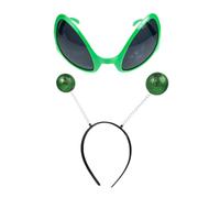 JOINPAYA 2pcs Funny Sunglasses and Martian Antenna Ball Headband Set, Unique Design Plastic Headwear for Comfortable and Multifunctional Use at Fancy Dress Parties and Costume Balls