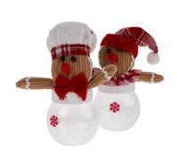 JOINPAYA 2pcs Gingerbread Man Candy Storage Containers with Smooth No Burr Edges, Safe to Use Cloth and Plastic Candy Holders for Party Favors in Shops and Restaurants