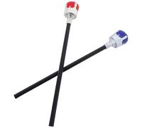 JOINPAYA 2PCS Halloween Royal Scepter Set for, Plastic King and Queen Staff Costume Accessories, Silver-Red and Silver-Blue Cosplay Walking Canes for Party and Performance