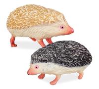 JOINPAYA 2Pcs Hand-painted Artificial Hedgehog Ornament Weather-resistant Plastic Figurines for Micro Landscape Garden Decor Indoor Outdoor Display Cute Jungle Animal Models