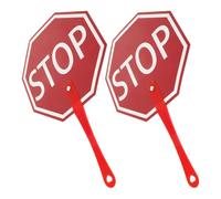 JOINPAYA 2pcs Handheld Stop Signs Paddle with Handle for Classroom Use, Plastic Interactive Learning Tool, Easy to Clean Red Stop Sign for Teachers and Students in Learning Activities
