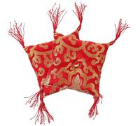JOINPAYA 2pcs Handmade Singing Bowl Cushion Buddhist Ritual Instruments for Meditation Yoga Practice Red Pattern Random
