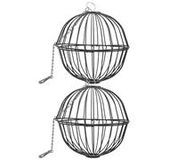 JOINPAYA 2pcs Hanging Feeder Balls for Small Pets, Rabbit and Hamster Grass Dispenser Rack, Black Iron Pet Feeder for Hay Storage and Feeding