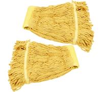 JOINPAYA 2pcs Heavy Duty Yellow Mop Heads Replacement Industrial-grade Cleaning Mop String Heads for Commercial Floor Cleaning and Reusable