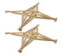 JOINPAYA 2pcs Irish Traditional Woven Straw Wall Cross Decor for Saint Brigid Handmade Rushes Hanging Ornament for Irish Holidays and Home Blessing