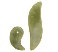 JOINPAYA 2pcs Jade Scraping Board Gua Sha Massage Tool Wear-resistant Green Facial Massager Promoting Blood Circulation for Family and Friends