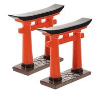 JOINPAYA 2pcs Japanese Miniature Gate Model Zen Style Craft for Sand Table Decor Home Decoration Realistic Ornamental Accessory for Bedroom and Living Room