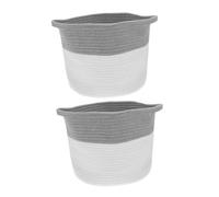 JOINPAYA 2pcs Large Cotton Rope Storage Baskets Woven Hamper for Toy Laundry Organization Desk Storage Basket Multi-use