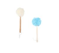 JOINPAYA 2pcs Long Handle Bath Flower Shower Sponge Made of Sturdy Nylon for Deep Cleansing and Stimulating Blood Circulation, Bathroom Accessory for Exfoliating and Removing Dirt