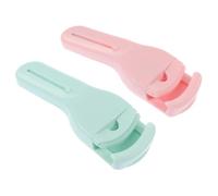 JOINPAYA 2pcs Long Handle Eyelash Curlers with Brush, Mini Lash Curling Tools for Precise Makeup, Pink and Green Set for Lash Beauty and Curling Application