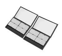 JOINPAYA 2pcs Magnetic Empty Eyeshadow Palette Set with 8-grid Matte Black Compact and Aluminum Trays, Small Makeup Organizer for Travel and Home Use, Suitable for Eyeshadow, Blush, and Lip