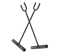 JOINPAYA 2pcs Manhole Cover Lifter Hooks with Iron Long Rod Design and U-Type Fork End, Sturdy Door Lifting Tools Adapting to Valve Shapes for Outdoor Sites and Warehouses
