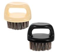 JOINPAYA 2pcs Men’s Beard and Mustache Grooming Brush Set with Soft Bristles, Knuckle Grip Facial Hair and Neck Duster Brushes for Styling and Cleaning, Bristle Hair