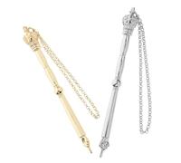 JOINPAYA 2pcs Metal Bible Reading Pointer Set with Crown Head Design, Gold and Silver Yad Torah Finger Tool for Jewish Mitzvah and Religious Scripture Study