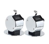 JOINPAYA 2Pcs Metal Manual Tally Counters Portable Handheld Clicker Counters for Accurate People Counting Meetings Traffic Flow Data Statistics No Battery Required