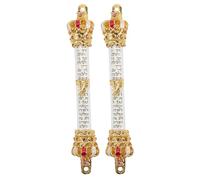 JOINPAYA 2pcs Metal Mezuzah with Jewish Doorpost Scrolls Featuring Deeply Engraved Scripture and Unique Design, Resists Wear and Tear, for Home Decor and Churches