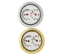 JOINPAYA 2pcs Mini Hygrometer round Guitar Humidity Thermometer Indoor Dry Wet Case Accessories