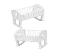 JOINPAYA 2pcs Miniature Doll Cradle Dollhouse Furniture Realistic Bed for Dolls Unique Design Rocking Crib for Creative Play for Dollhouse Bedroom Decor