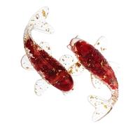 JOINPAYA 2Pcs Miniature Koi Figurines Natural Crystal Paperweights Tiny Animals for Desktop Decoration Symbol of Luck Calming Effect