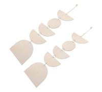 JOINPAYA 2pcs Minimalist Moon Phase Wall Art Decor with Wooden Material and Hanging Rope, Ready to Hang Boho Moon Cycle Wall Hanging for Bedroom and Working Spaces
