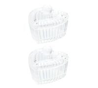 JOINPAYA 2pcs Mixing Cups with Lid Crystal Nail Art Liquid Containers for Acrylic Nail Tools Decorative Ab Color Strip Heart Design