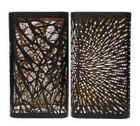 JOINPAYA 2pcs Modern Square Iron Lamp Shade Black with Hollow Out Design, Easy to Install and Eye Protection Feature, for Living Room or Anywhere You Want, Decorative and Simple Style Lamp