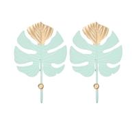 JOINPAYA 2pcs Monstera Leaf Metal Wall Hooks Decorative Storage Hooks for Coats and Towels No-Drill Sturdy Holders for Home and Office Use