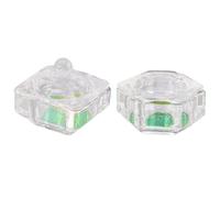 JOINPAYA 2pcs Nail Art Glass Crystal Cups with Lid, Unique Square Hexagon Shapes Acrylic Liquid Powder Containers for Home Salon Manicure Use