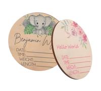 JOINPAYA 2pcs Name Signs Birth Announcement Sign Newborn Arrival Wooden Decor for Born Photoshoot