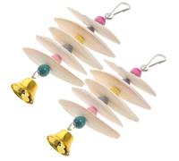 JOINPAYA 2pcs Natural Cuttlefish Bone Bird Chewing for Parrot Birds and Turtles, Safe to Chew Molar String with Bell, Parrot Hanging for Beak Grinding and Calcium Supplement Random Color