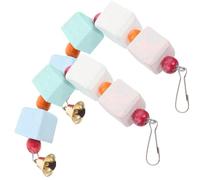 JOINPAYA 2PCS Parrot Chewing Mineral Molar Bite String Hanging Plaything for Birds Cage Accessory Suitable for Parakeets Cockatoos and African Greys Random Color Random Color