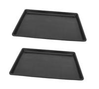 JOINPAYA 2pcs Pet Cage Poop Tray Black Plastic Pet Potty 43.5x32.4x2.5cm Easy Clean Dog Toilet Supplies for Indoor Use