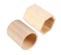 JOINPAYA 2Pcs Pine Wooden Pen Holders Hexagonal and Solid Wood Pencil Organizers Desktop Storage Buckets for Home Office and Classroom
