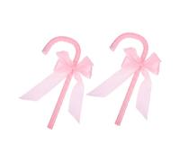 JOINPAYA 2Pcs Pink Bow Dance Cane Walking Stick for Boys, Stage Cosplay Prop and Halloween Photo Accessory, Lightweight Plastic Jazz Performance Wand
